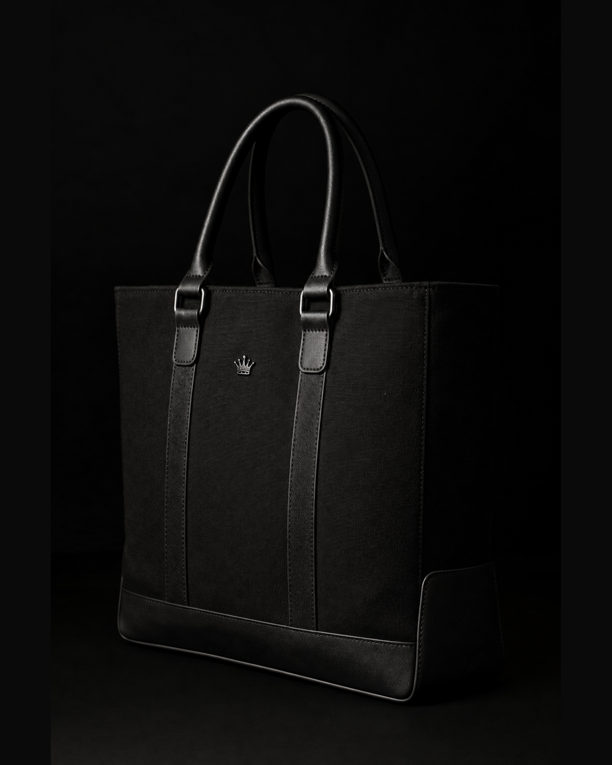 Originals CA matte black nylon gym tote with crown, studio product shot