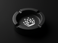 Originals matte-black ceramic ashtray with embossed white crown