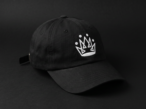 Originals matte-black dad hat with embroidered white crown