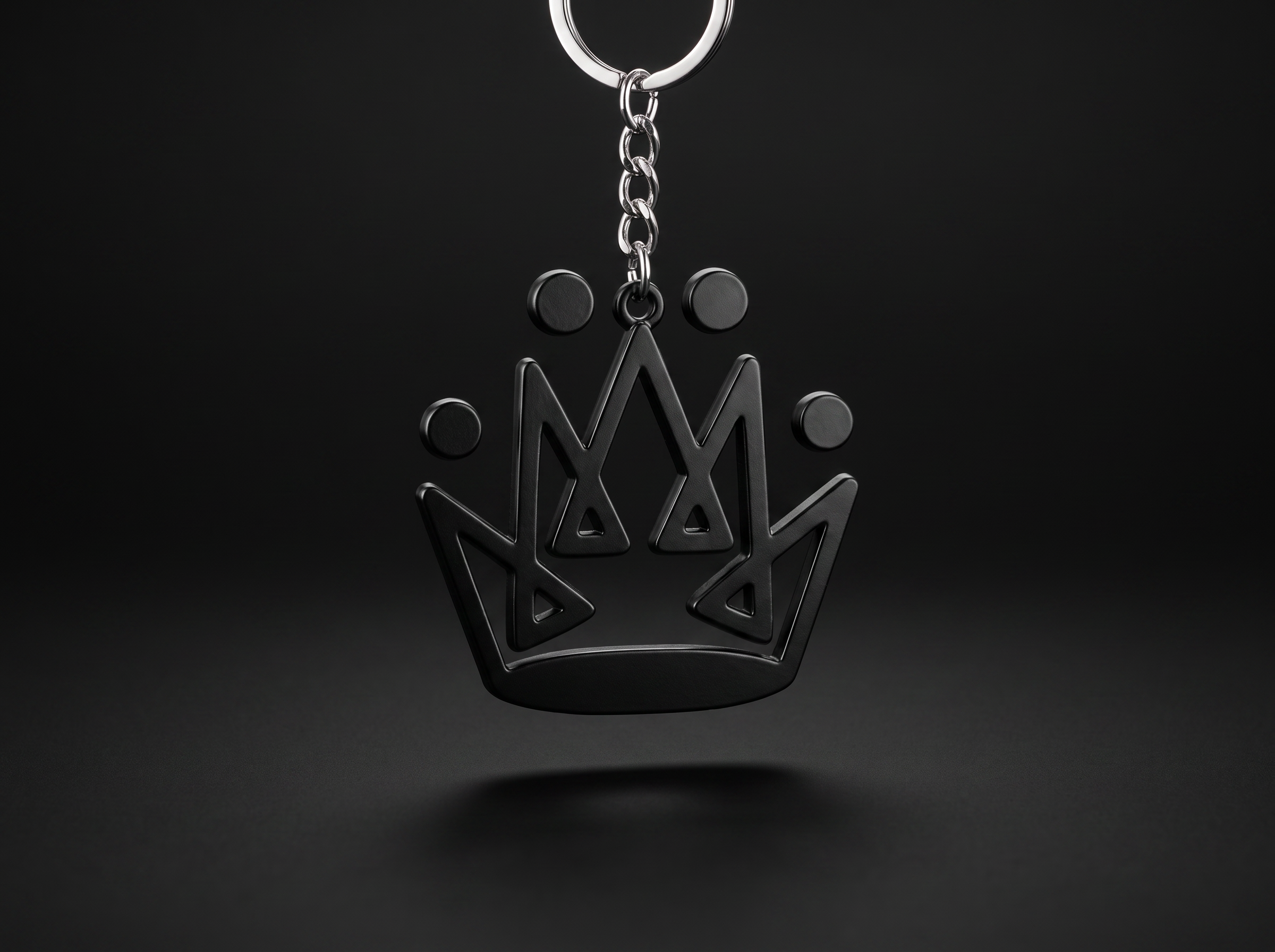 Originals brushed metal keychain with laser-etched white crown