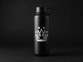 Originals matte-black insulated stainless water bottle with laser-etched white crown