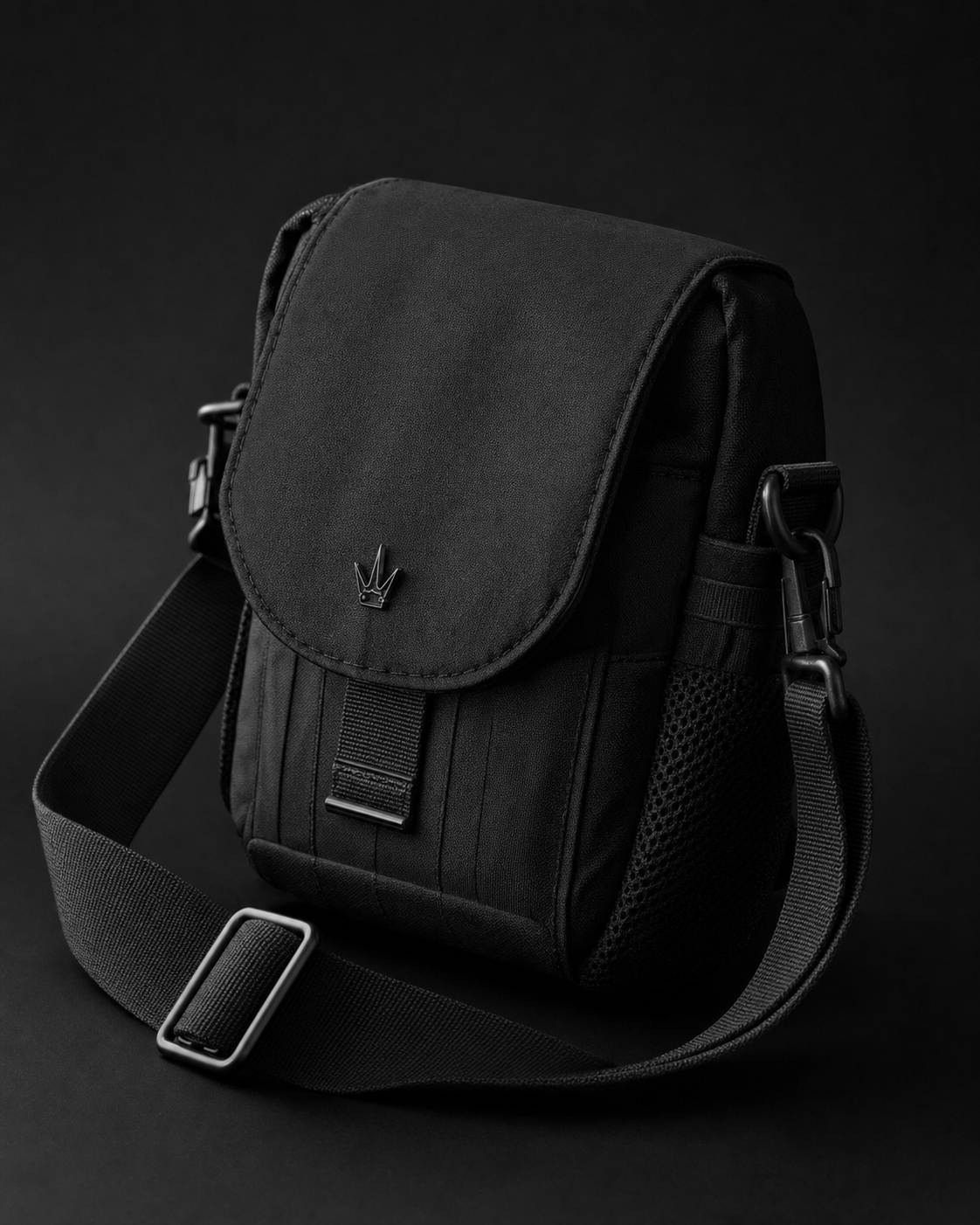 Originals black nylon crossbody bag with crown emblem