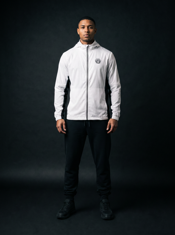 Ultra Jacket — White with tonal crown embroidery — front view